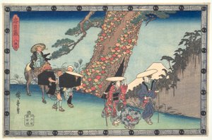 Den Loyale Liga af Syvogfyrre R?nin (Ch?shingura), Akt VIII: The Wife and Daughter of Honz? rejser til Kyoto af Utagawa Hiroshige