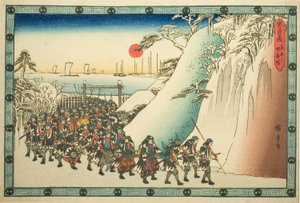 The Night Attack, Part 6: Offering Incense (Youchi roku, shoko ba), fra serien "The Revenge of the Loyal Retainers (Chushingura)" af Utagawa Hiroshige