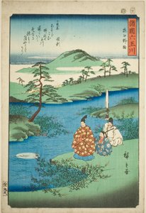 Noji Jewel River i Omi-provinsen (Omi Noji), fra serien "Six Jewel Rivers in the Various Provinces (Shokoku Mu Tamagawa)" af Utagawa Hiroshige