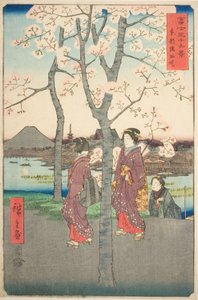 Sumida-dæmningen i den østlige hovedstad (Toto Sumida zutsumi), fra serien "Seksogtredive udsigter over Mount Fuji (Fuji sanjurokkei)" af Utagawa Hiroshige