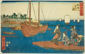 Sumiyoshi Shline Tsukuda Doctor Sand (Tsukuda Sumiyoshi Noya Shiro), fra Te Series af Utagawa Hiroshige