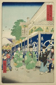 Suruga-distriktet i den østlige hovedstad (Toto Suruga-cho), fra serien "Seksogtredive udsigter over Mount Fuji (Fuji sanjurokkei)" af Utagawa Hiroshige