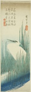 Hvid hejre og børster af Utagawa Hiroshige