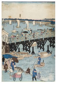 Berømte steder i Tokyo, ægte udsigt over Ryogoku-broen
