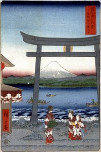 Geishas plan d er også held t Fuji Japan sleep p Hayashi t af Hiroshige Utagawa