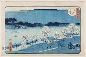 Turbillede m version k side t lyd te Sumida River (Sumidagawa smagsrejsepakke) af Utagawa II Hiroshige