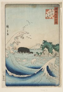 Seven-Mile Beach i Sagami-provinsen (S?sh? Shichiri-ga-hama) (træbloktryk i farver) af Utagawa II Hiroshige