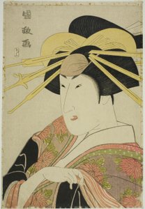 Portræt af en skuespiller i kvindekjole af Utagawa Kunimasa