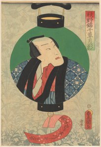 Skuespiller Nakamura Shikan afbilledet i en lampe af Utagawa Kunisada (I)