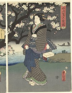 Aftentur langs floden af Utagawa Kunisada (I)