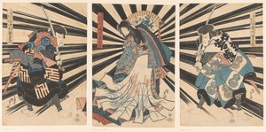 Utaemon Nakamura Doctor V, Onoe Kikukoro Ii Ii Sono Ichikawa Grape Dye V. af Utagawa Kunisada (I)