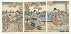 En forårsbanket for den østlige Genji Azuma Genji hana no yuen (titel på objekt) af Utagawa Kunisada (I)