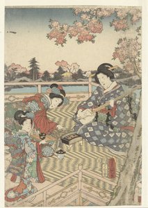 En forårsbanket for den østlige Genji Azuma Genji hana ingen yuen af Utagawa Kunisada (I)