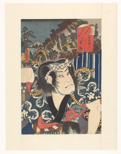 Hakone station, anden (design) - tjener Fudesuke (titel på objekt) Treoghalvtreds station af Tokaido (serietitel på objekt) af Utagawa Kunisada (I)