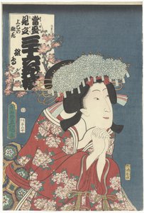 Hinadori og fersken blomstrer Hinadori, Joshi no momonohana (titel på objekt) Nutidige referencer til de 36 digtere. (serietitel) Tosei mitate sanjurokkasen. (serietitel på objekt) af Utagawa Kunisada (I)