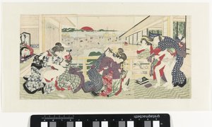 Elsker par på verandaen af Utagawa Kunisada (I)