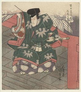 Mand ved indgangen til et tempel af Utagawa Kunisada (I)