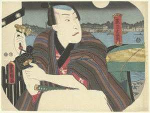 Samurai ved floden af Utagawa Kunisada (I)