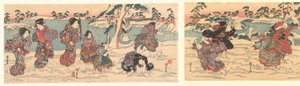 kaste snebolde af Utagawa Kunisada (I)