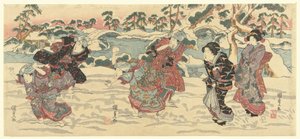 kaste snebolde af Utagawa Kunisada (I)
