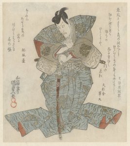 Standing Lord i Blå Over-Kimono af Utagawa Kunisada (I)