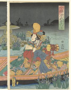 Fjendtlige bølger nærmer sig den moderne prins Genji Imayo Genji yoseru adanami (titel på objekt) af Utagawa Kunisada (I)