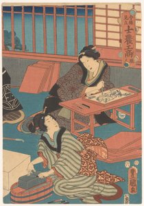 Kvinder laver billeder (højre del) af Utagawa Kunisada (I)