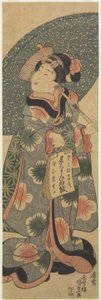 (Pige med en kopibog), januar 1843 af Utagawa Kunisada