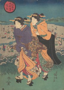 Årlig begivenhed - den tredje måned Ukiyo nenju gyoji: Yayoi, midten af det 19. århundrede., midten af det 19. århundrede. af Utagawa Kunisada