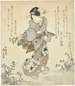 Kvinde ved høst af bregner af Utagawa Kunisada
