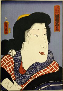 Fra serien "Berømte skuespillere i fortid og nutid", c.1860-65 af Utagawa Kunisada