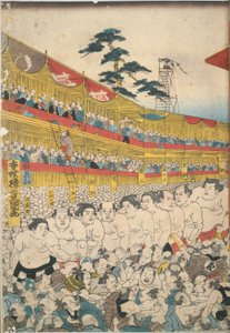 Billeder af den store sumofestival af Utagawa Kunisada