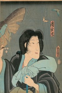 Poet og sommerfugl, udgivet af Otaya Takichi af Utagawa Kunisada