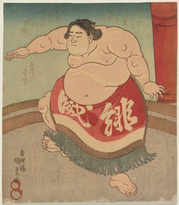 Te sumo wre ster scarlet power og god af Utagawa Kunisada