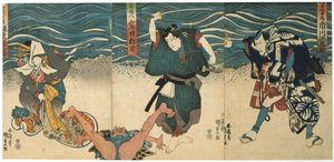 Teaterscene, 1844 af Utagawa Kunisada