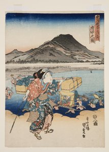 Udsigt over Fuch? (Fuch? no zu) (træbloktryk i farver) af Utagawa Kunisada