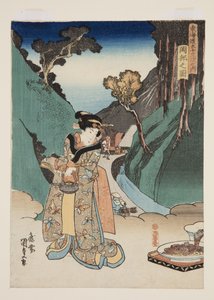 Udsigt over Okabe (Okabe no zu) (træblok i farver) af Utagawa Kunisada