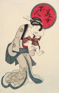 Kvinde med en baby af Utagawa Kunisada