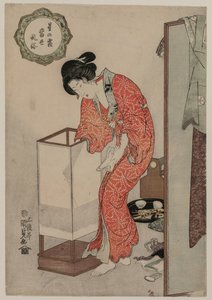 Woman Putting Out a Light (fra serien Modern Customs: Frost Beneath the Stars) af Utagawa Kunisada