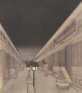 Main Street of the Yoshiwara on a Starlight Night, 1852-64., 1852-64. af Utagawa Kunisada II