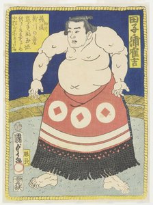 W Les stone Tagonoura Tsuruyoshi, marts 1866 af Utagawa Kunisada II