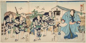 Sumo aioi. Illustreret af Utagawa Kunikira (1808-1876)