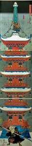 Battle on Mount Yoshino (Yoshinoyama kassen), c.1851 af Utagawa Kuniyoshi