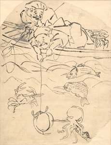 Daikoku og Ebisu, to af de syv lykkeguder af Utagawa Kuniyoshi