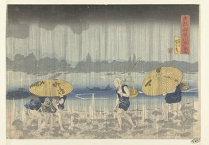 Onmaya Riverbank i den østlige hovedstad Toto Onmayagashi no zu (titel på objekt) af Utagawa Kuniyoshi