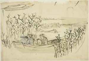 Indsamling af tang ved Omori af Utagawa Kuniyoshi