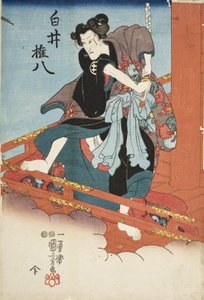Iwai Hanshirō V in der Rolle des Shirai Gonpachi af Utagawa Kuniyoshi