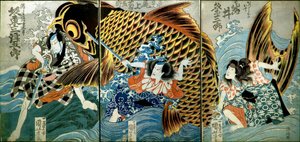 Iwai Kumesaburō II som Katsushika no Ojū af Utagawa Kuniyoshi