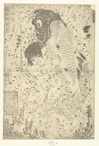Kinter Brosteland Met Carp Sokata Kaidomer (titel uden objekt) af Utagawa Kuniyoshi