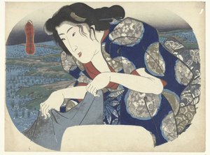 Tøjvaskende kvinde af Utagawa Kuniyoshi
